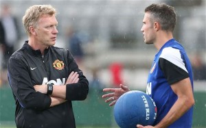 Manchester United boss David Moyes has denied claims that there is a rift between the Scot and star striker Robin Van Persie